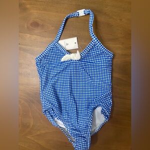 BabyGap girls blue gingham swimsuit size 12-18 - new with tags